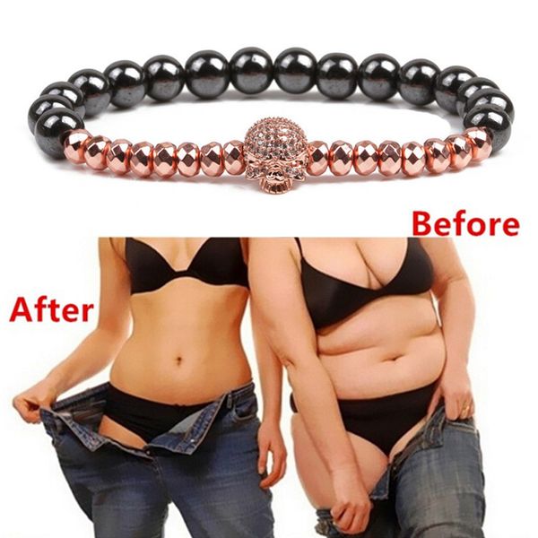 skull twisted magnet health slimming bracelets bangles jewelry bio magnetic bracelet charm bracelets for women weight loss 1pcs, Golden;silver